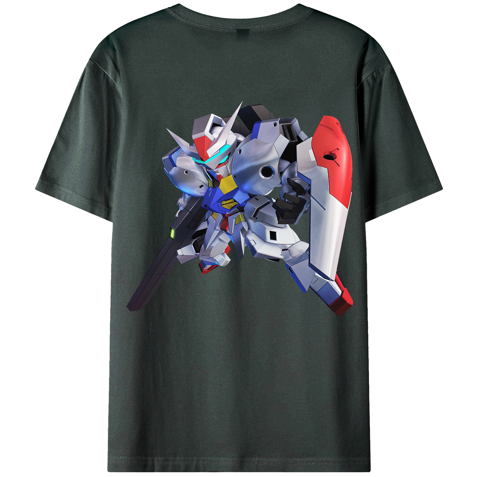 （画像用） 機動戦士ガンダム Mobile Suit Gundam 綿100％ メンズ半袖Tシャツ（バックプリント） 通気性